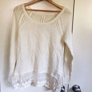 Lace white sweater